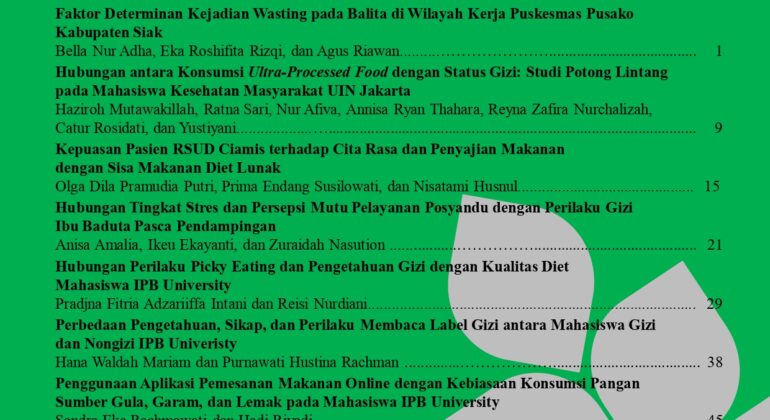 Jurnal Ilmu Gizi dan Dietetik Terakreditasi SINTA 3